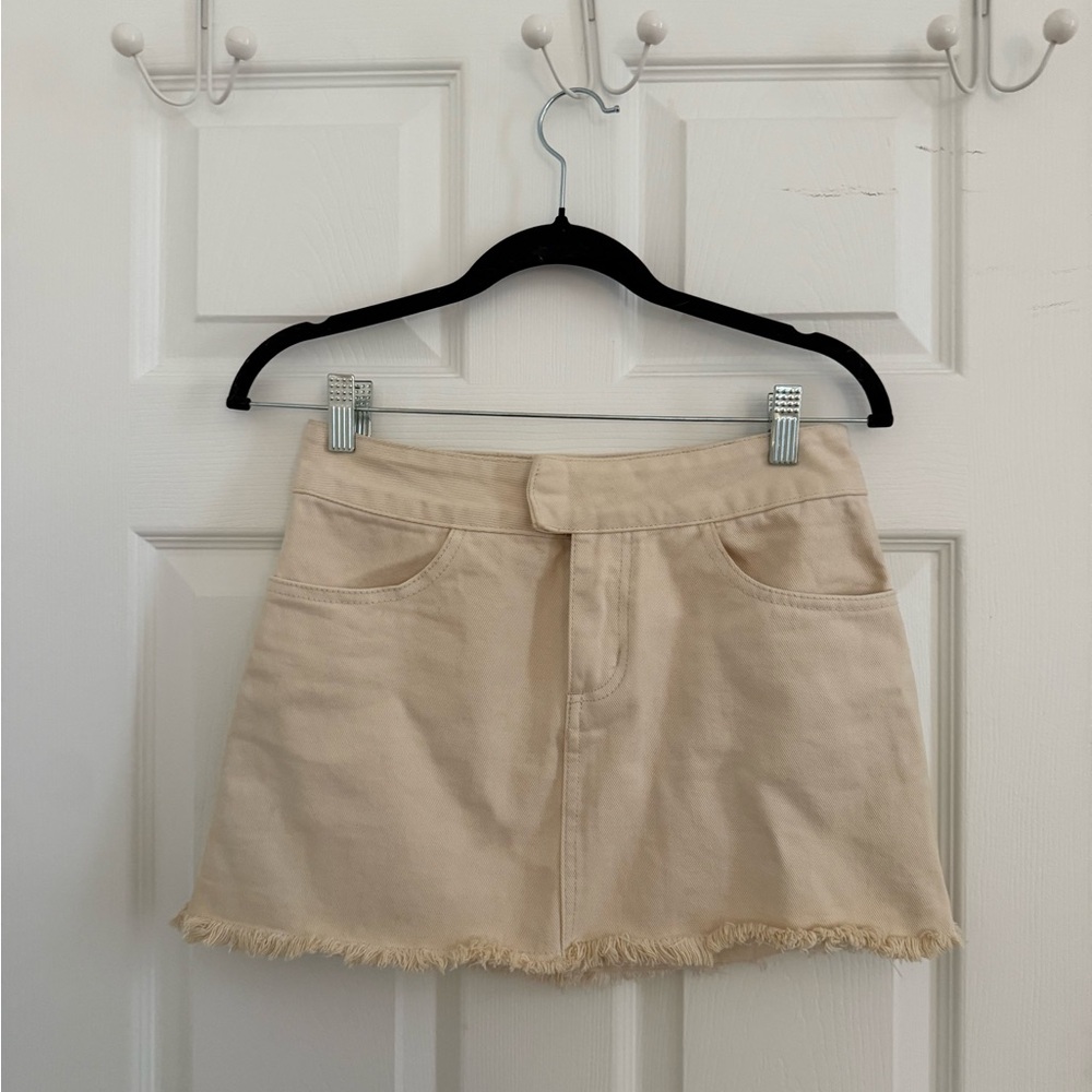 Brandy Melville Cream Mini Skirt